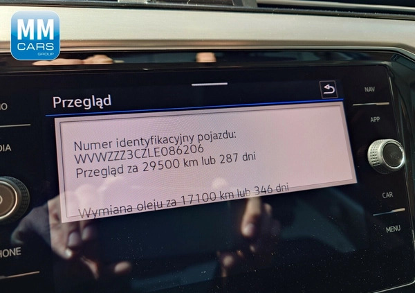 Volkswagen Passat cena 107850 przebieg: 74933, rok produkcji 2020 z Obrzycko małe 232